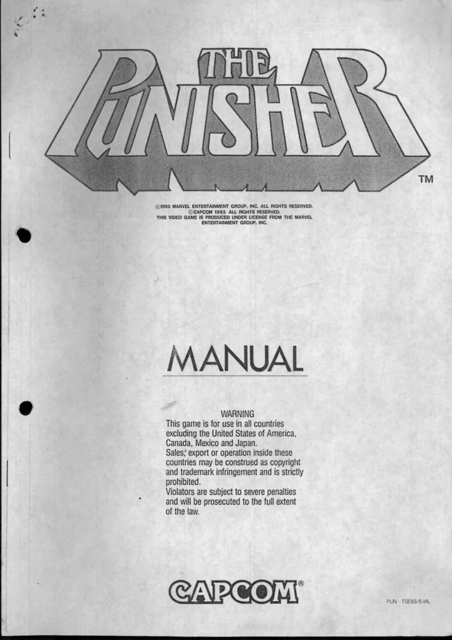punisher the non us-jap manual|capcom|games|.webp