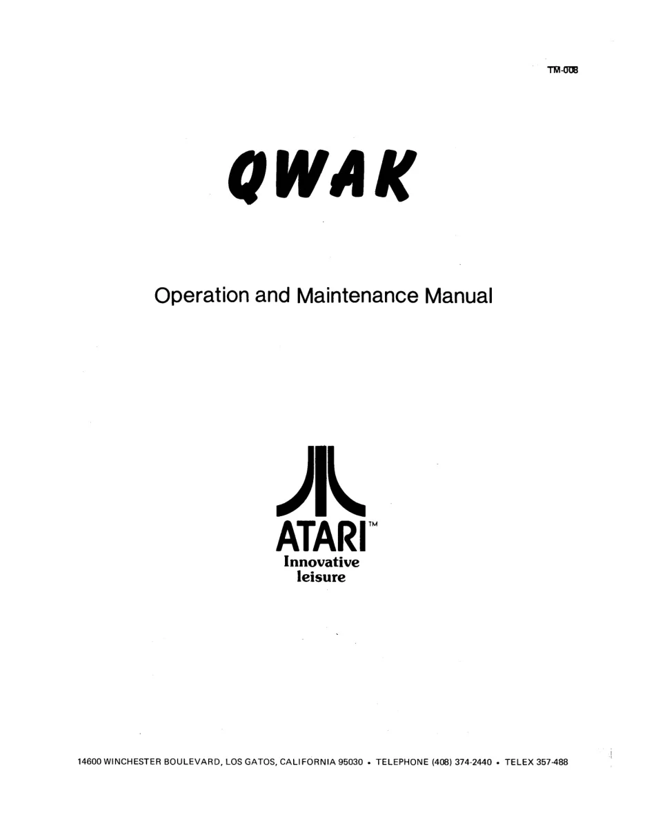 qwak tm-008 manual|atari|games|.webp