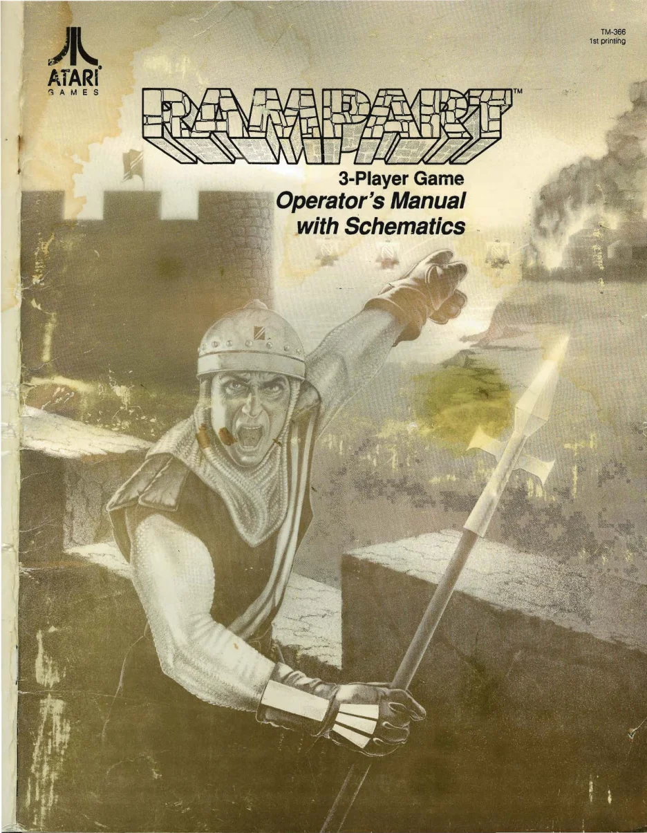 rampart tm-366 manual|atari|games|1st printing.webp