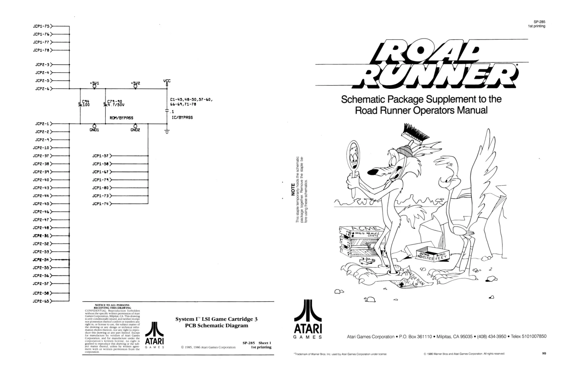 road runner sp-285 manual|atari|games|1st printing.webp