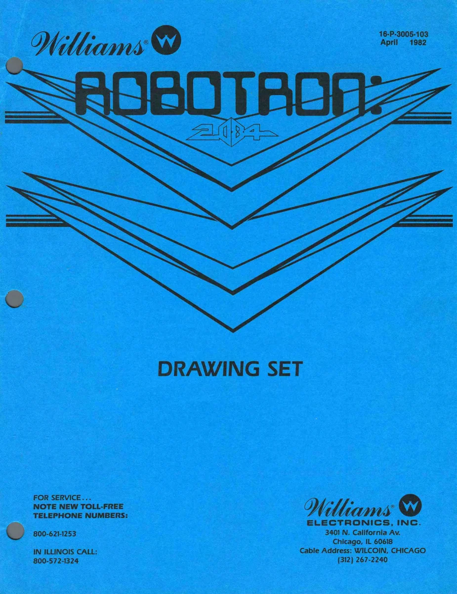 robotron drawing set april 1982 manual|williams|schematics-and-wiring|.webp