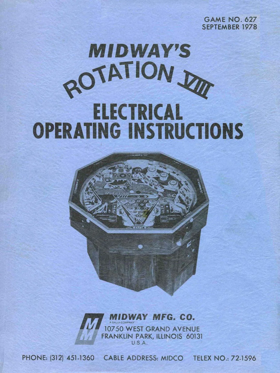 rotation viii electrical operation manual|bally-midway|games|.webp