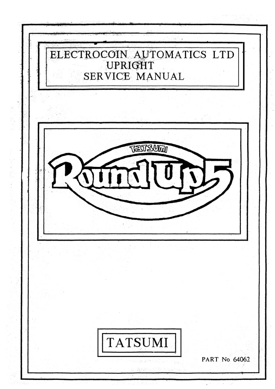 round up 5 super delta force upright service manual|tatsumi|games|.webp