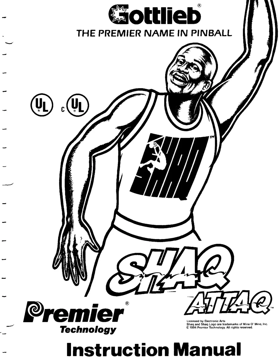 shaq attaq attack operation manual|gottlieb|pinball-em-adjacent|.webp