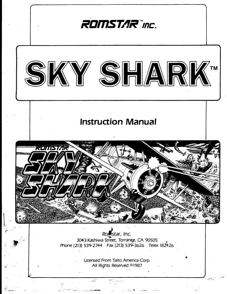 sky shark manual|toaplan|games|.webp