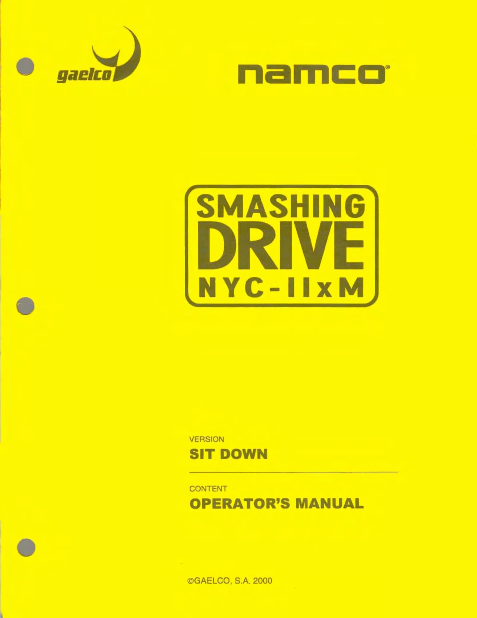 smashing drive nyc iix m sit down manual|gaelco|games|.webp