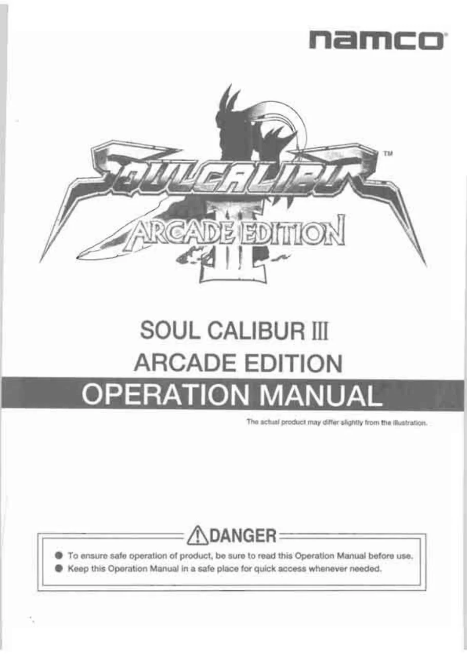 soul calibur 3 manual|namco|games|.webp