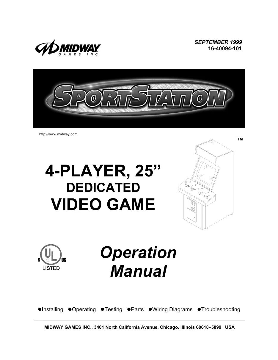 sportstation 25in standard 4 player manual|bally-midway|cabinets|.webp