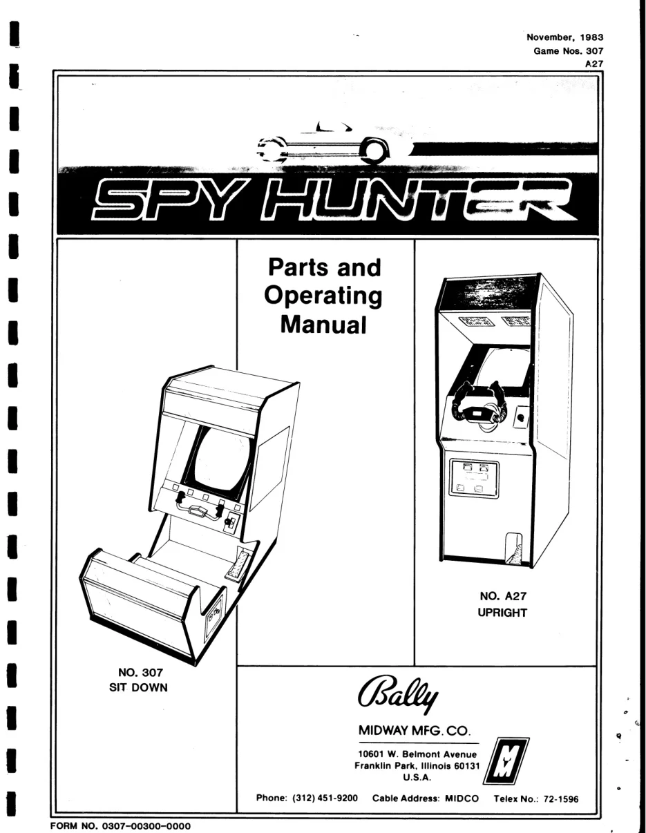 spy hunter manual|bally-midway|games|.webp