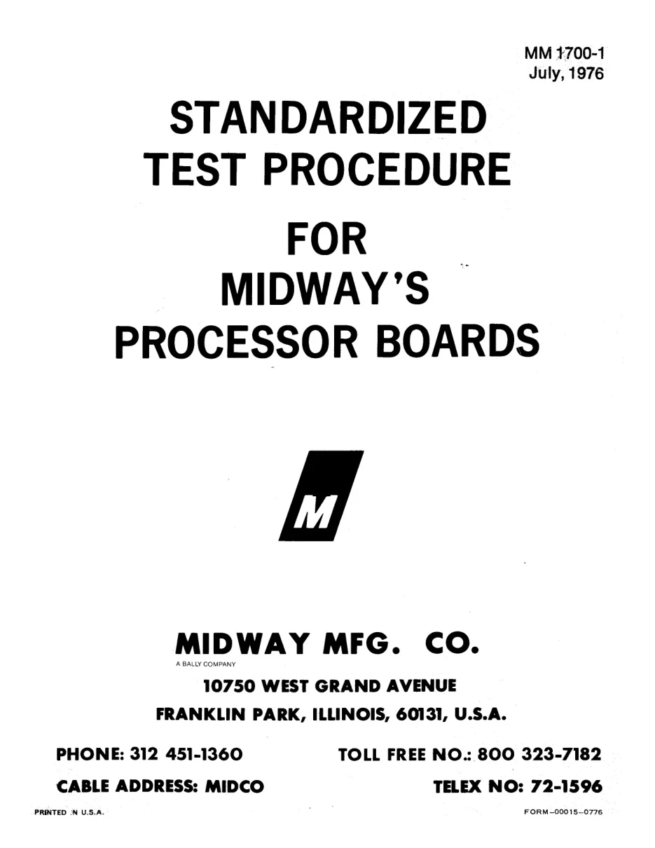 standard procedures for processor boards manual|bally-midway|aux-boards|.webp