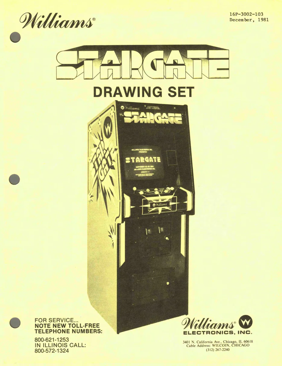 stargate drawing set dec 1981 manual|williams|schematics-and-wiring|.webp
