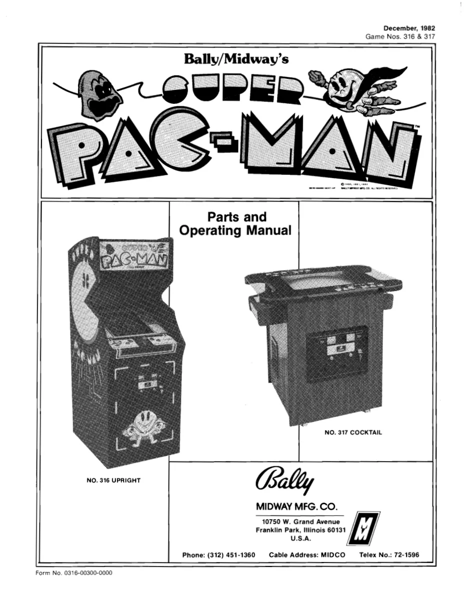 super pac-man operation manual|namco|games|.webp