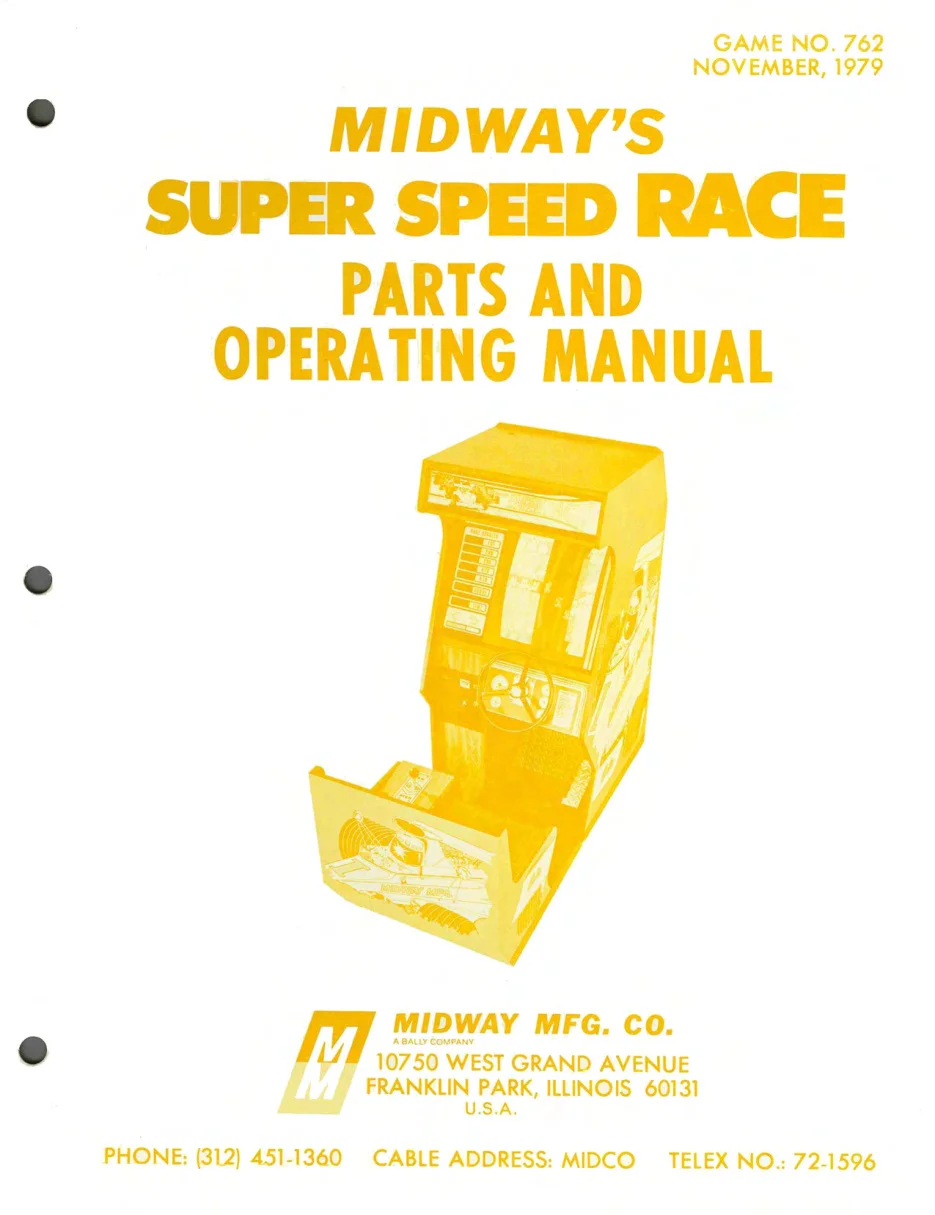 super speed race operation manual|bally-midway|games|.webp