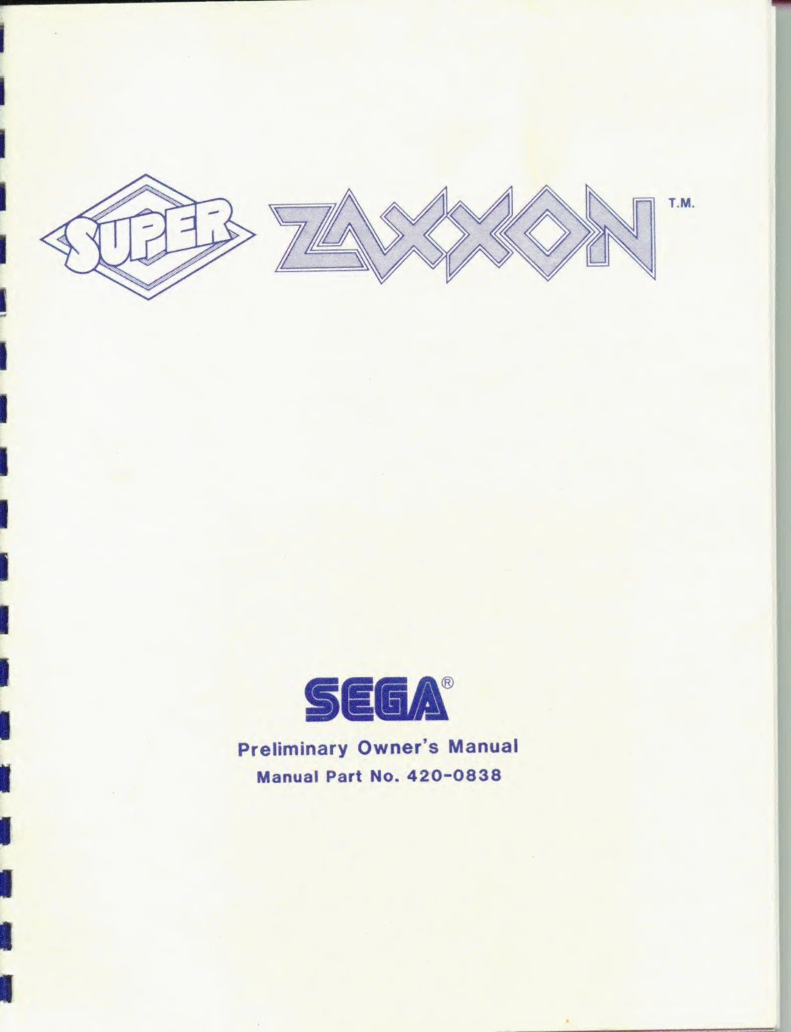 super zaxxon preliminary owner's manual|sega|games|.webp