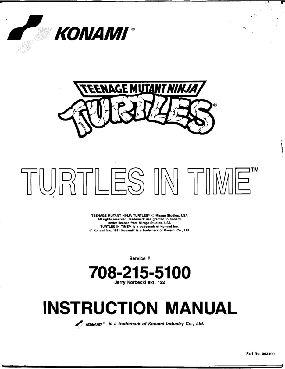 tmnt turtles in time manual|konami|games|.webp