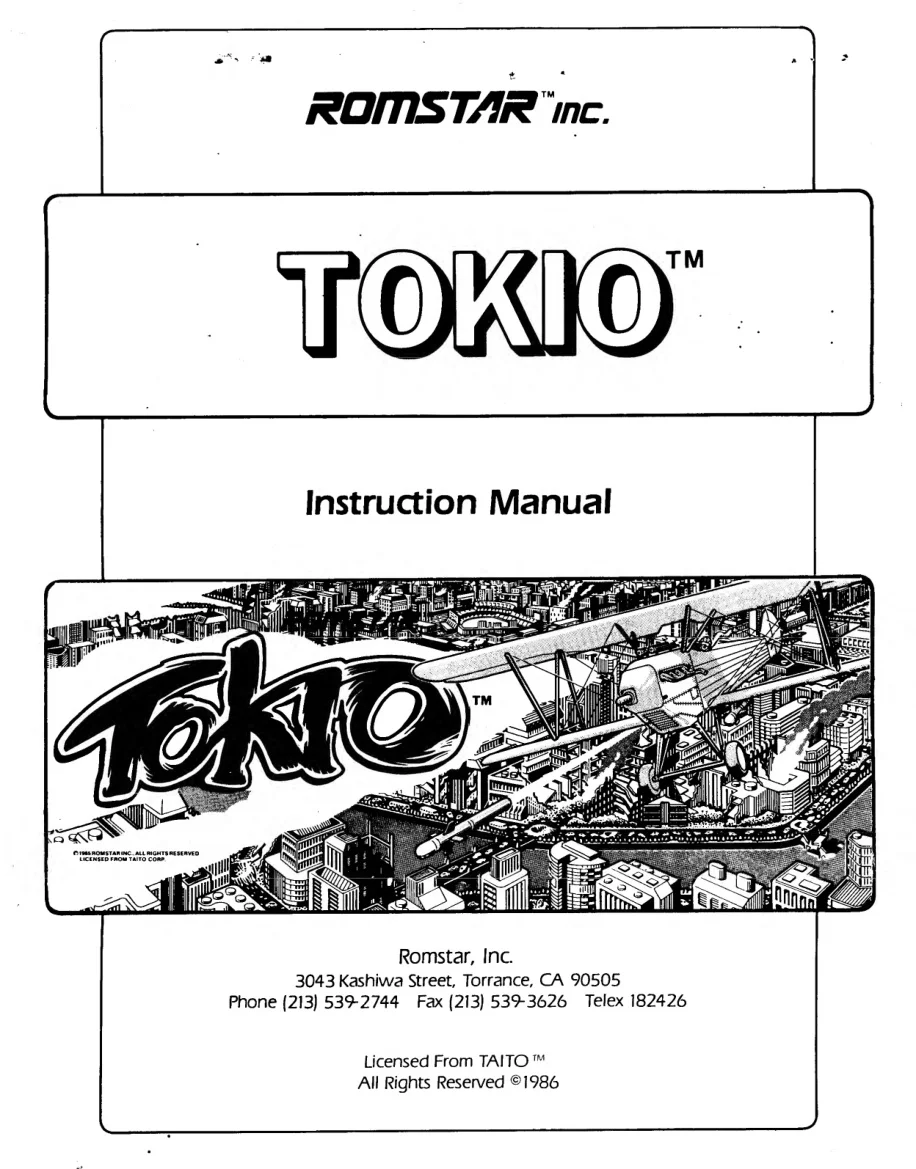tokio instruction manual|taito|games|.webp