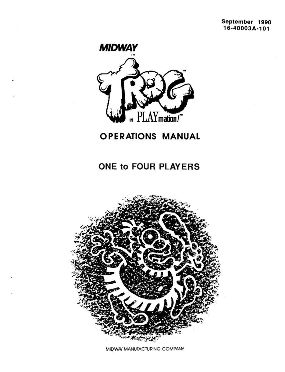trog sep 1990 operation manual|bally-midway|games|.webp