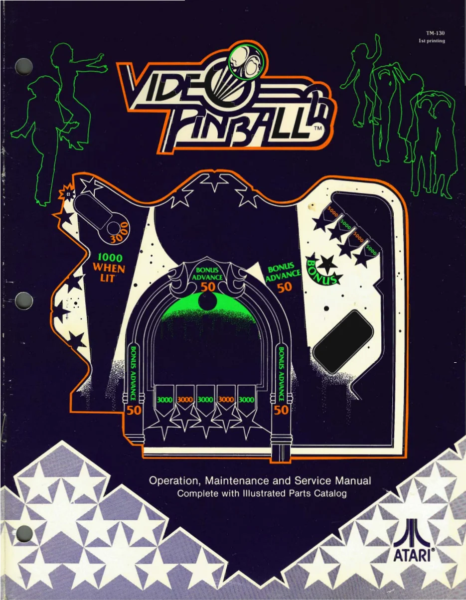 video pinball tm-130 manual|atari|pinball-em-adjacent|1st printing.webp