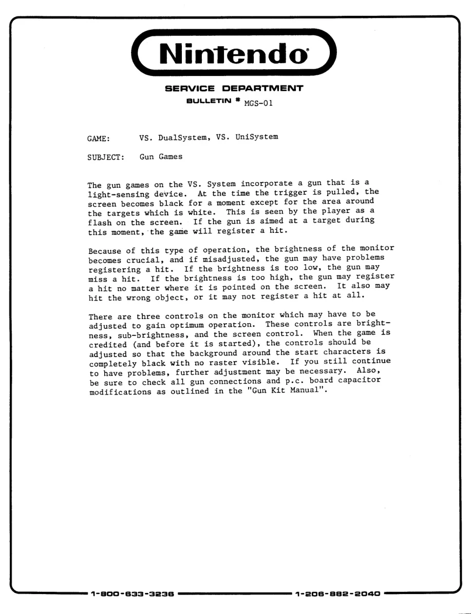 vs dual system uni subject gun games service manual|nintendo|cabinets|.webp