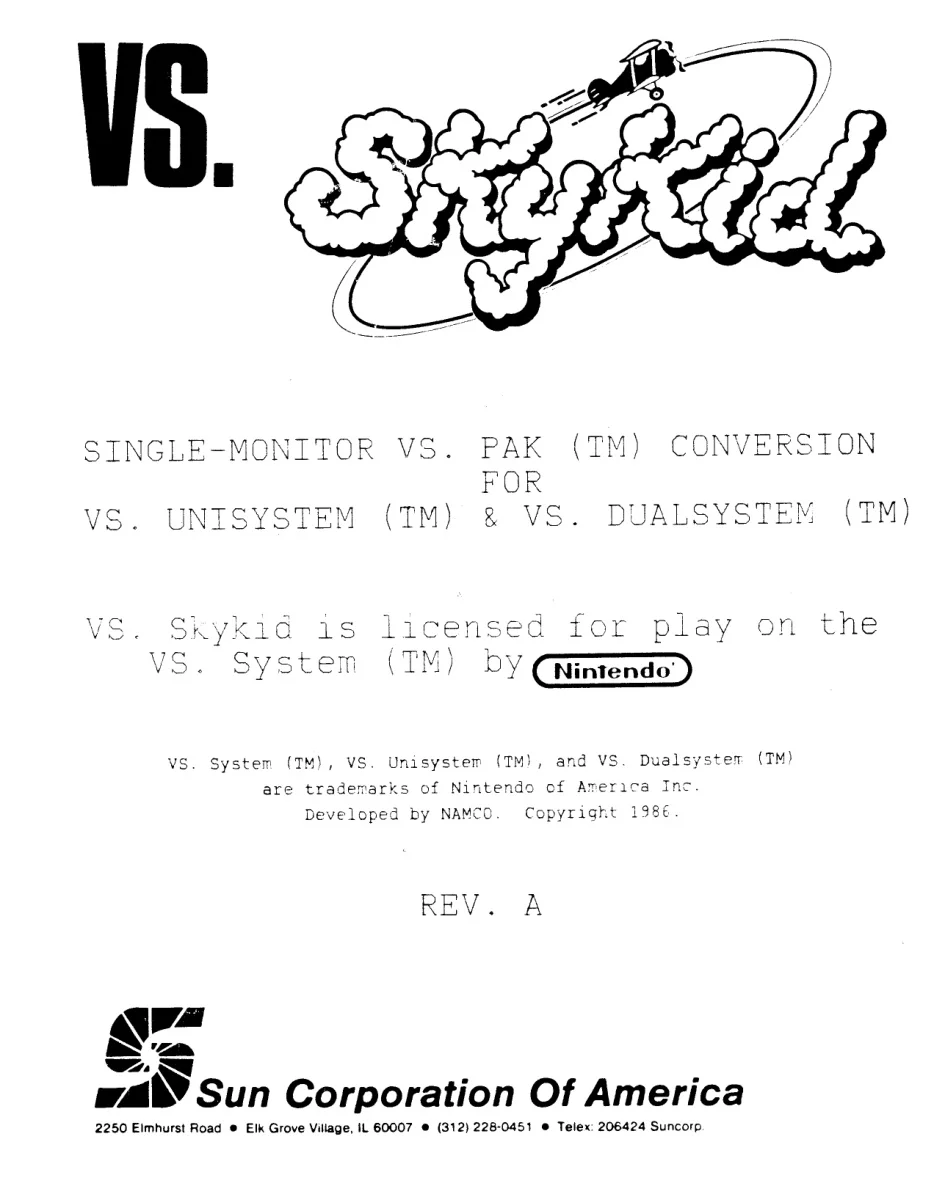 vs sky kid manual|nintendo|games|.webp