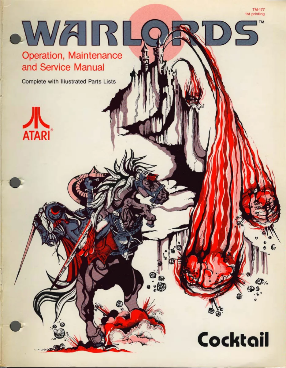 warlords cocktail tm-177 manual|atari|cabinets|1st printing.webp
