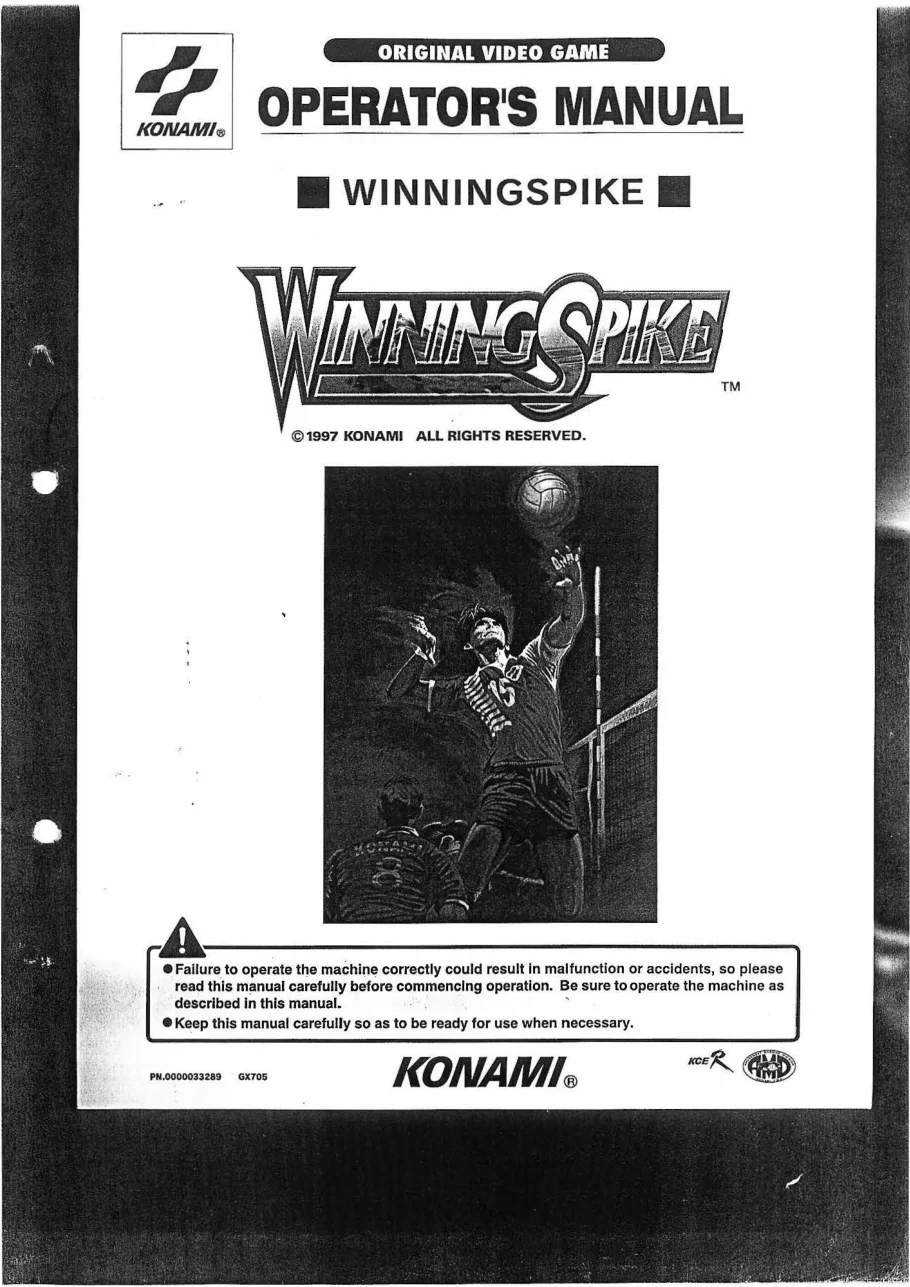 winning spike operation manual|konami|games|.webp