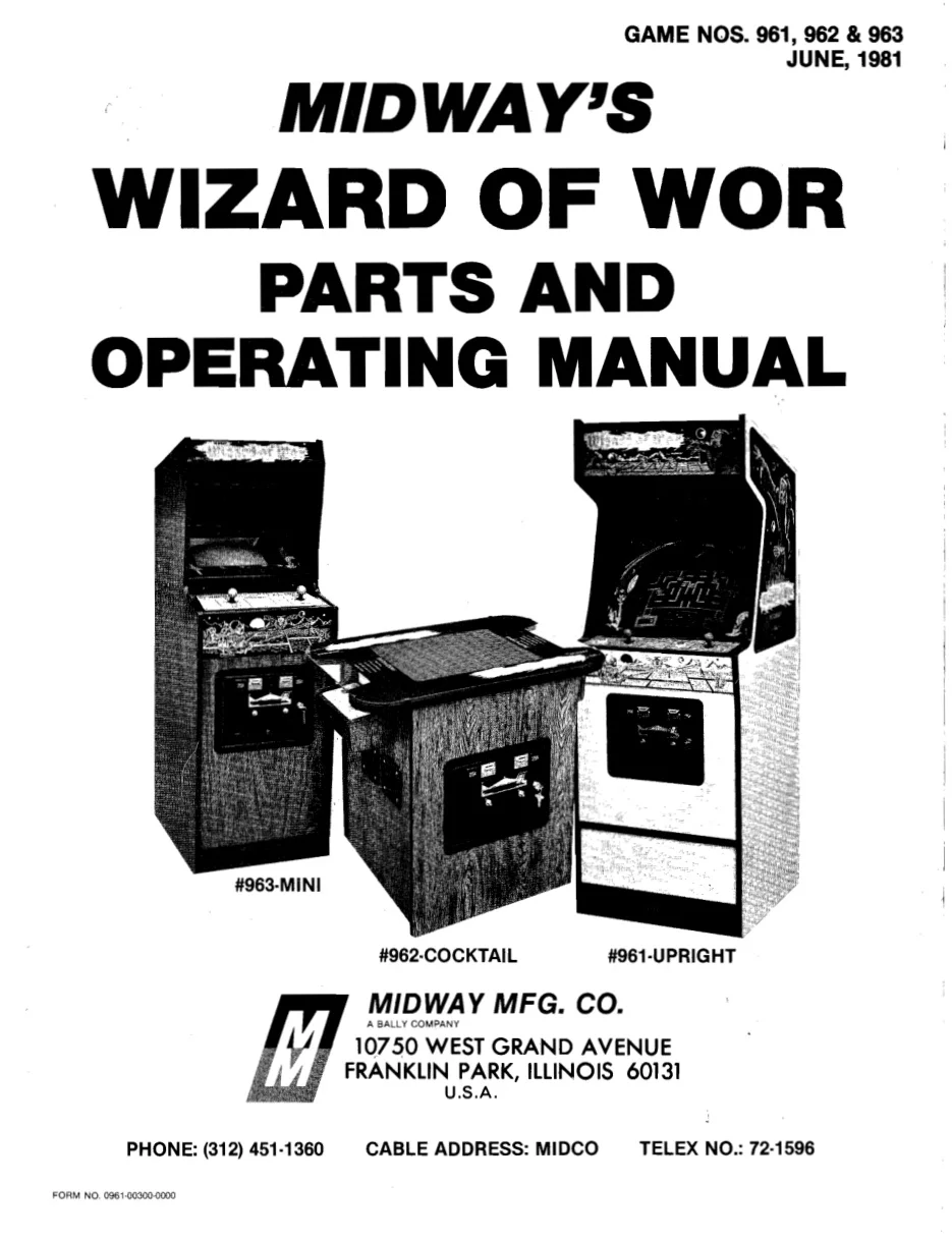 wizard of wor operation manual|bally-midway|games|.webp
