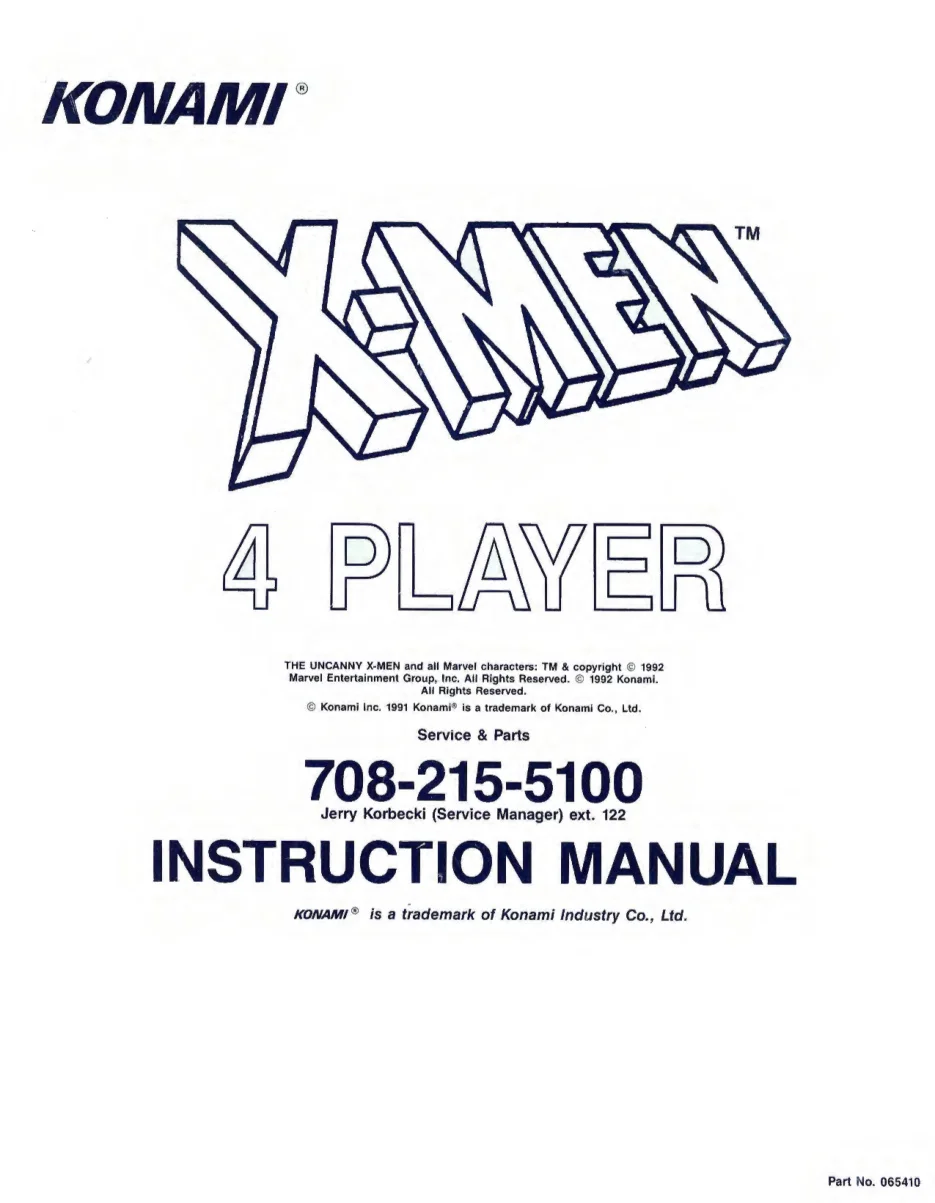 x-men 4 player instruction manual|konami|games|.webp