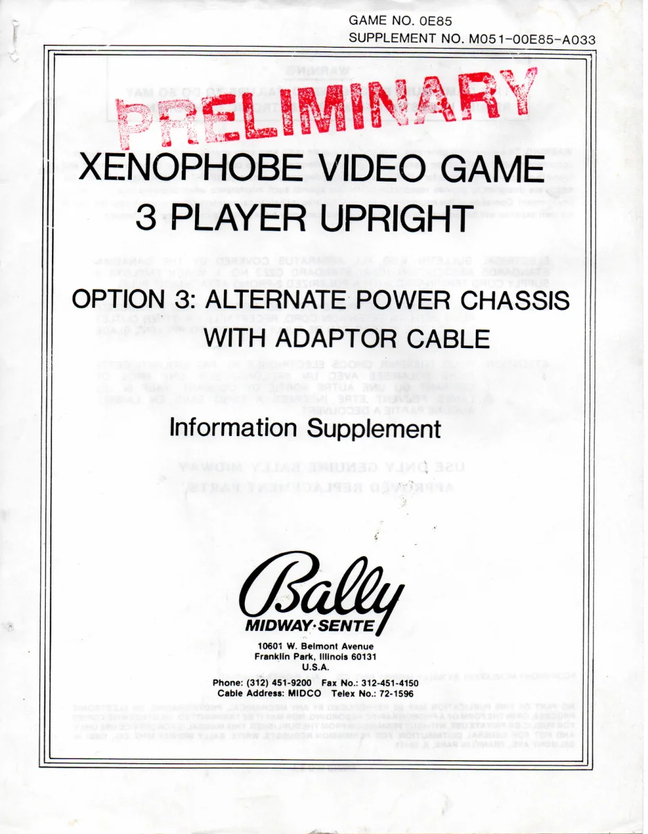 xenophobe 3 player upright option alt power manual|bally-midway|cabinets|.webp
