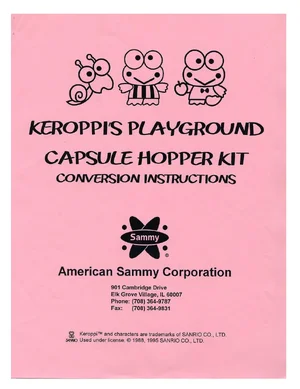 arcade game keroppi playground instruction manual|american-sammy|games|.webp