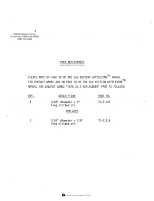battlezone part replacement service bulletin|atari|games|.webp