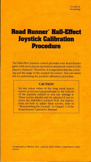 road runner co-285-01 manual|atari|games|1st printing.webp