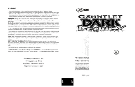 gauntlet dark legacy 27in manual|bally-midway|games|.webp