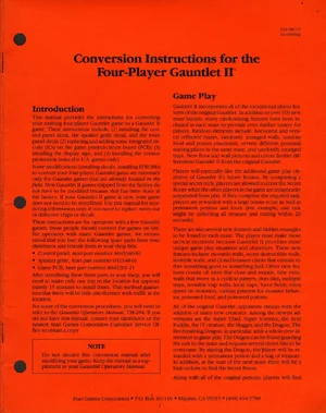 gauntlet ii co-284-07 four player conversion kit instructions|bally-midway|games|1st printing.webp