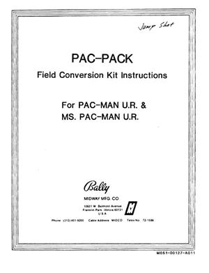 pac-pack field jumpshot conversion kit instructions|bally-midway|games|.webp