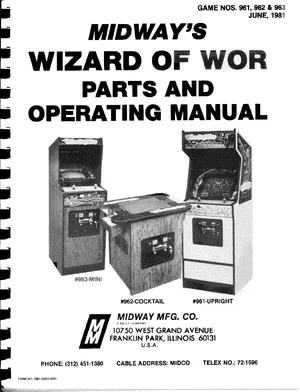 wizardof wor manual|bally-midway|games|.webp