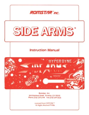 sidearms by romstar inc instruction manual|capcom|games|.webp