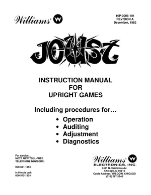 joust manual|williams|games|.webp