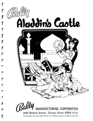 arcade aladdin castle by manufacturing corporation installation game operation manual|bally|p...webp