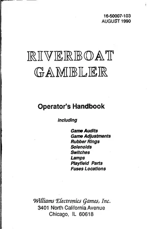 riverboat gambler pinball handbook manual|williams|pinball-em-adjacent|.webp