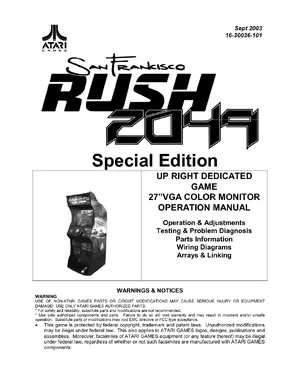 san francisco rush 2049 special edition 2049se upright manual|atari|cabinets|.webp